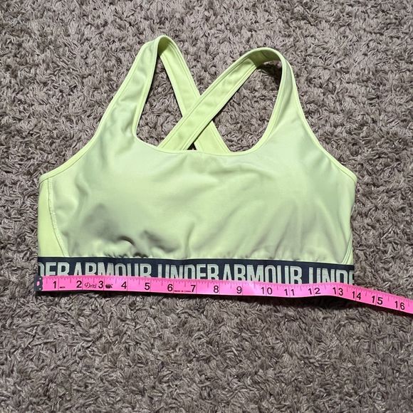 Under Armour Womens Size XL Mid Support Crossback Sports Bra Padding Neon Green - Picture 7 of 7